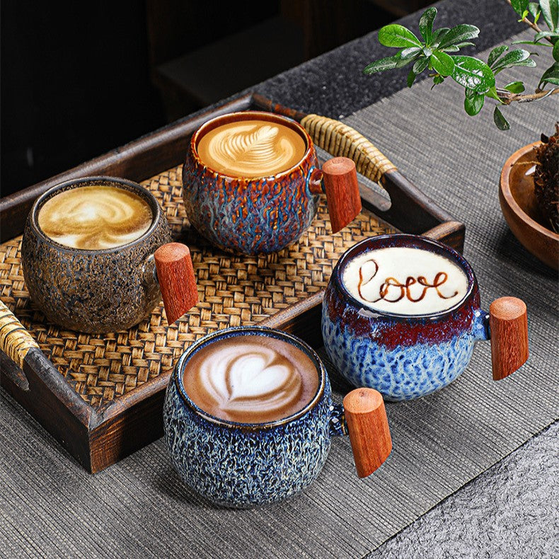 Wooden Handle Kiln Change Coffee Mug