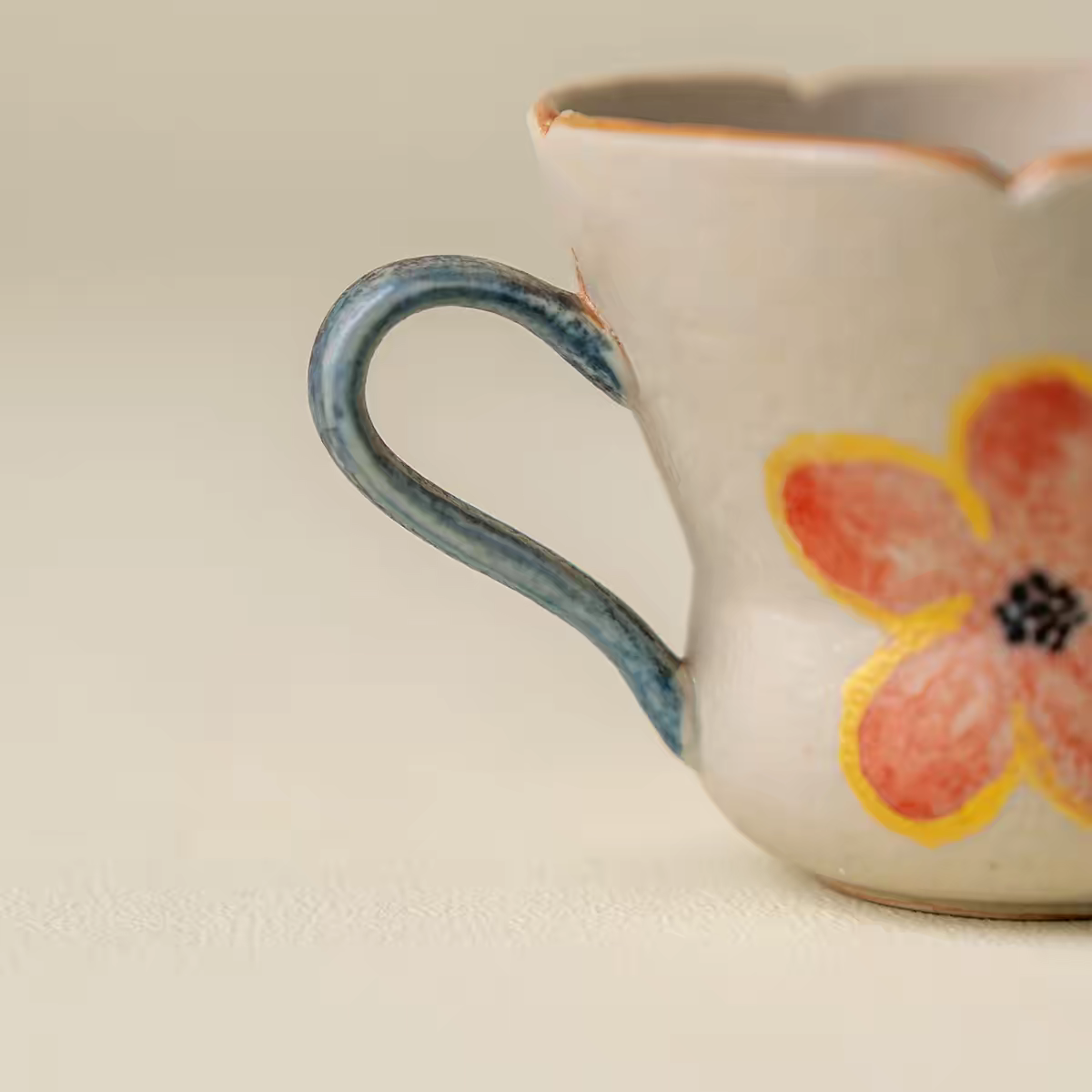 Hand-painted Plum Blossom 2-Piece Teacup Set
