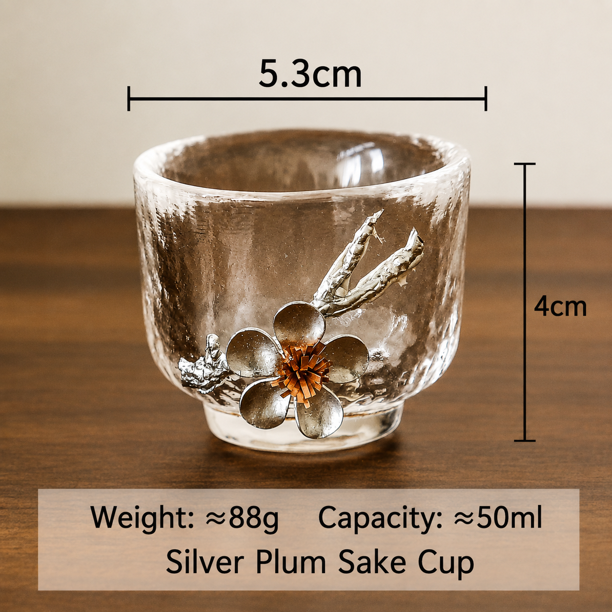 Plum Blossom Glass Sake Set