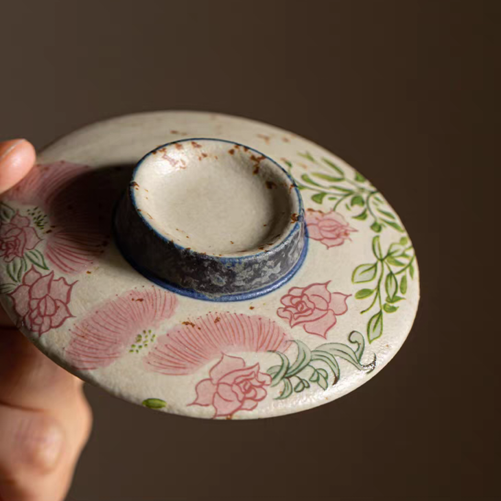 Vintage Floral Butterfly Tea Mug with Lid and Infuser