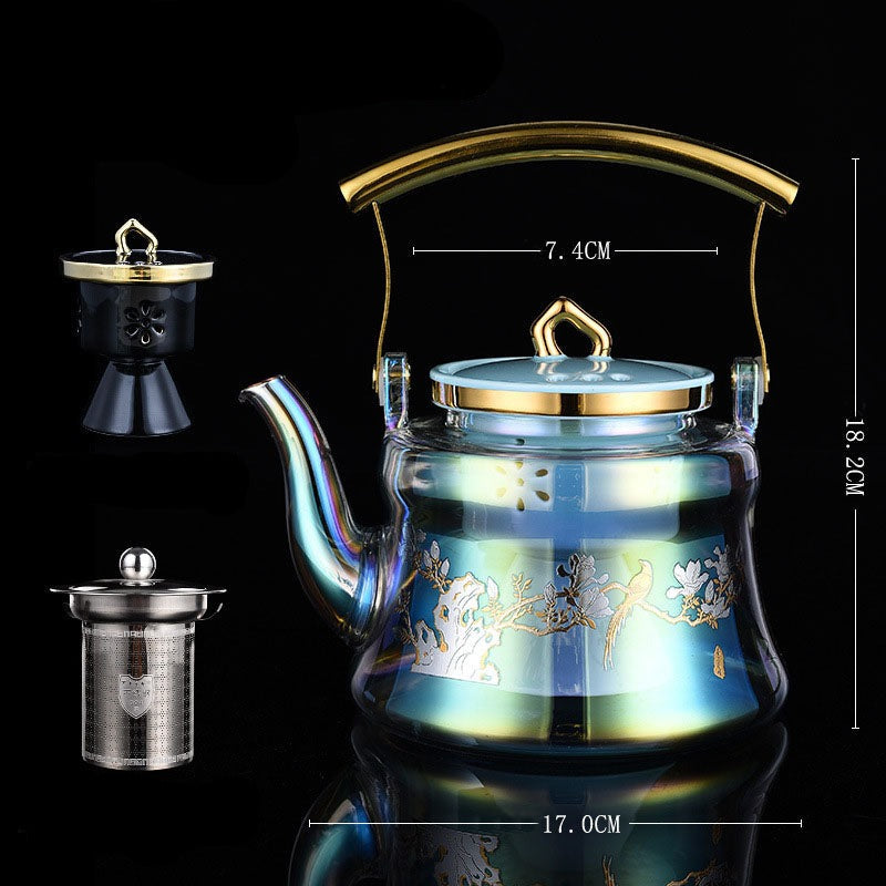 Golden Painting Borosilicate Glass Tea Kettles