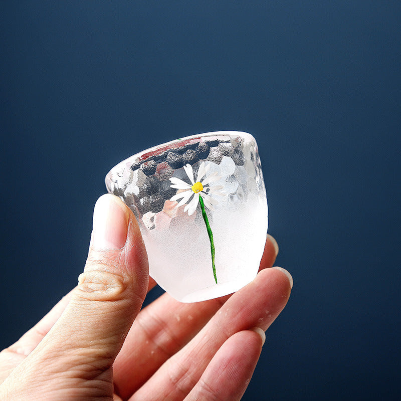Daisy Blooms Glass Sake Set