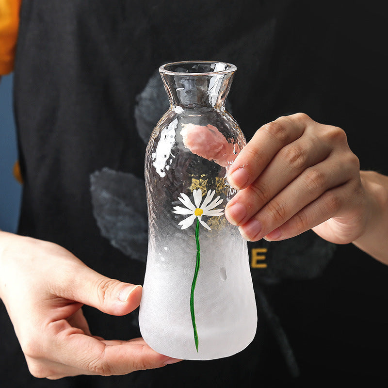 Daisy Blooms Glass Sake Set