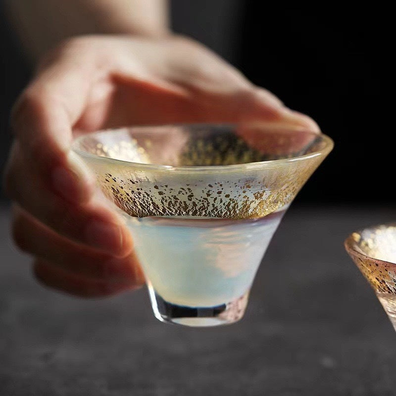 Mount Fuji Gold Leaf Glass Sake Cup 65ml