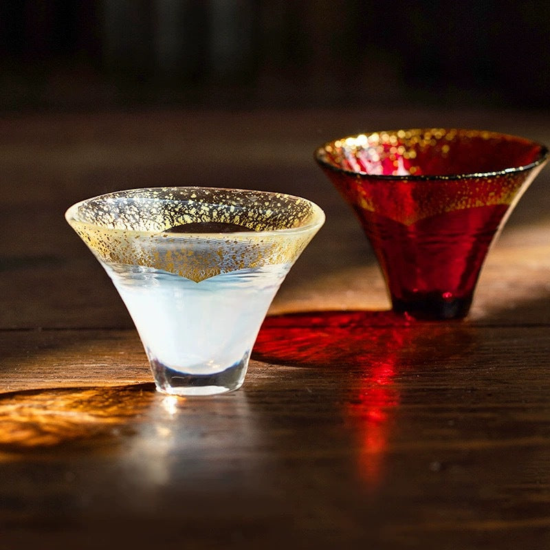 Mount Fuji Gold Leaf Glass Sake Cup 65ml
