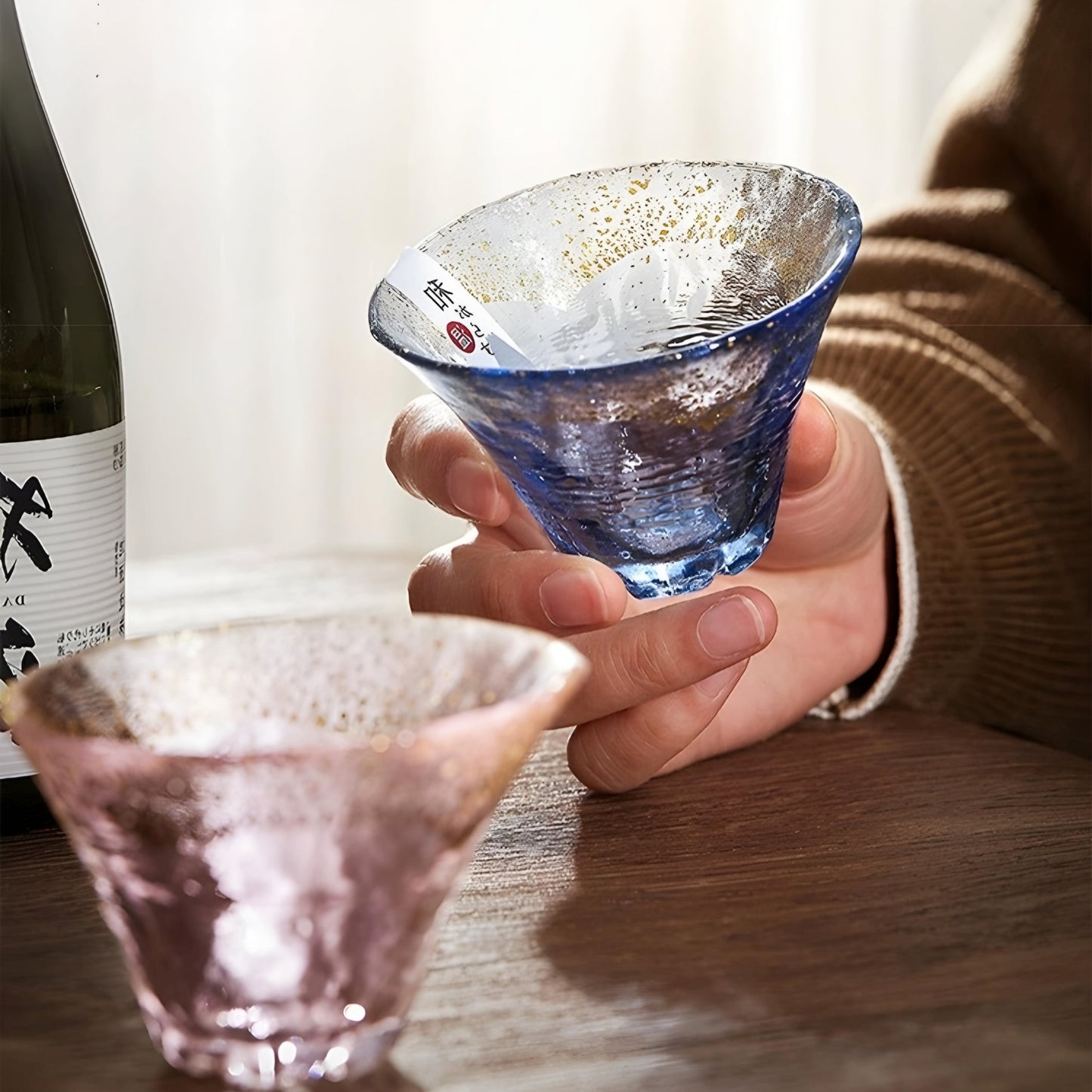 Mount Fuji Hidden Sakura Glass Sake Cup 80ml