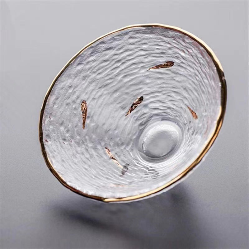 Hand Painted Golden Fish Glass Cup Set of 6