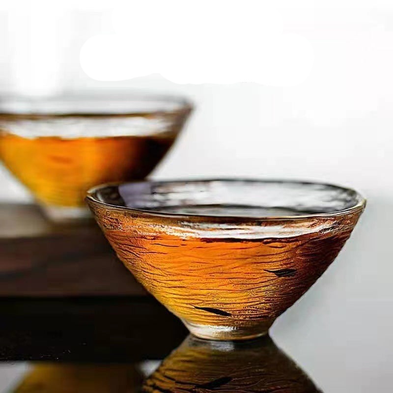 Hand Painted Golden Fish Glass Cup Set of 6