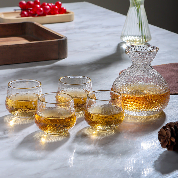 Golden Edge Glass Sake Set