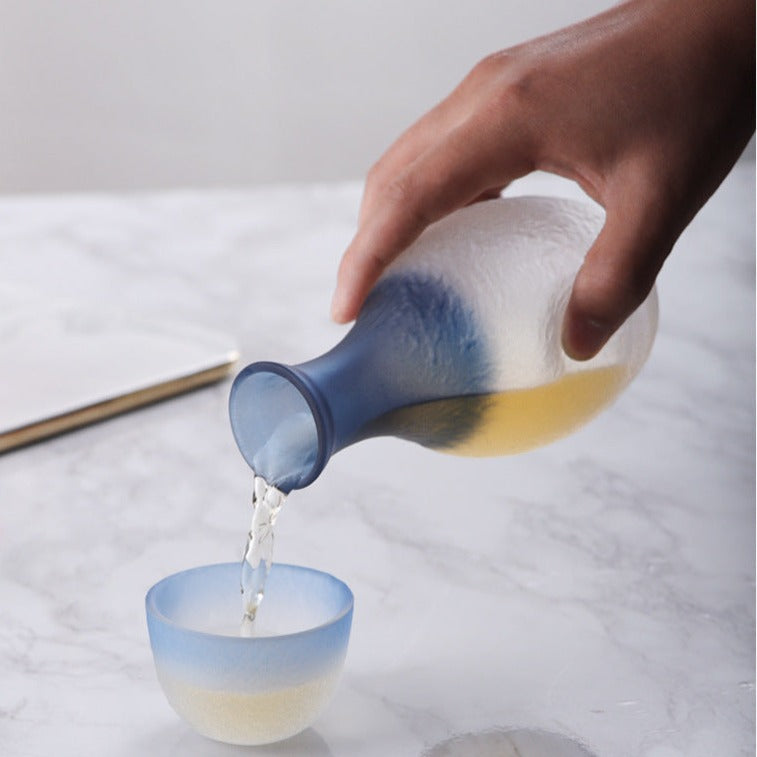 Gradient Colors Glass Sake Set