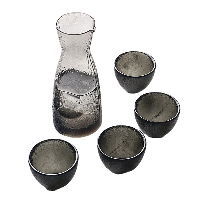 Gray Crystal Glass Sake Set