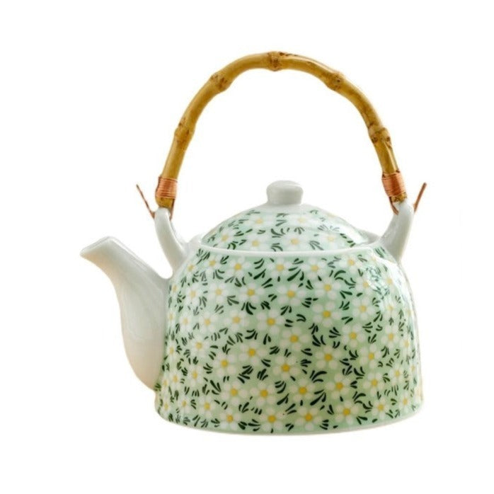Top Handle Japanese Floral Porcelain Teapot