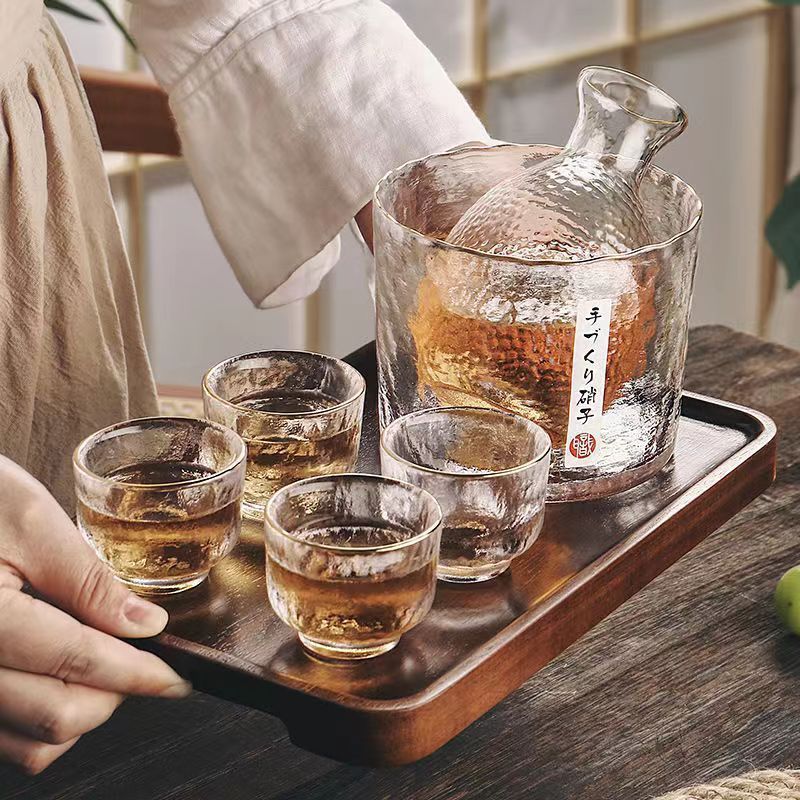 Hammered Crystal Glass Sake Set