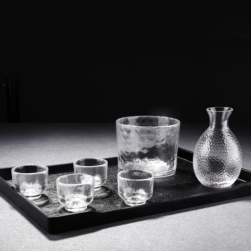 Hammered Crystal Glass Sake Set