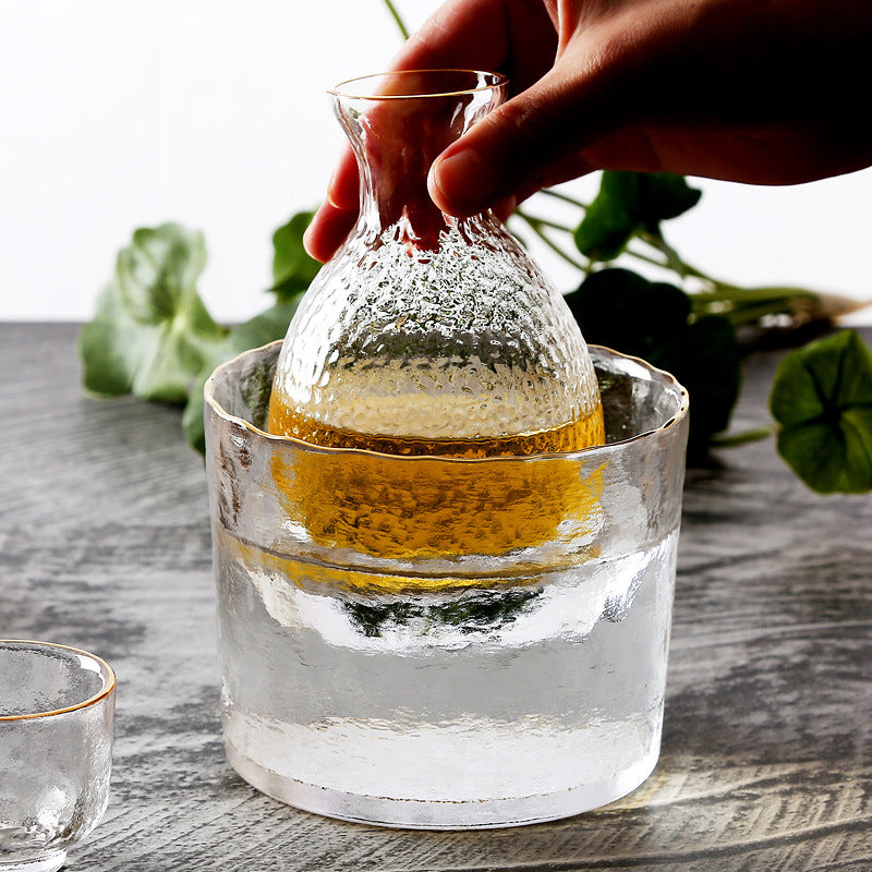 Hammered Crystal Glass Sake Set