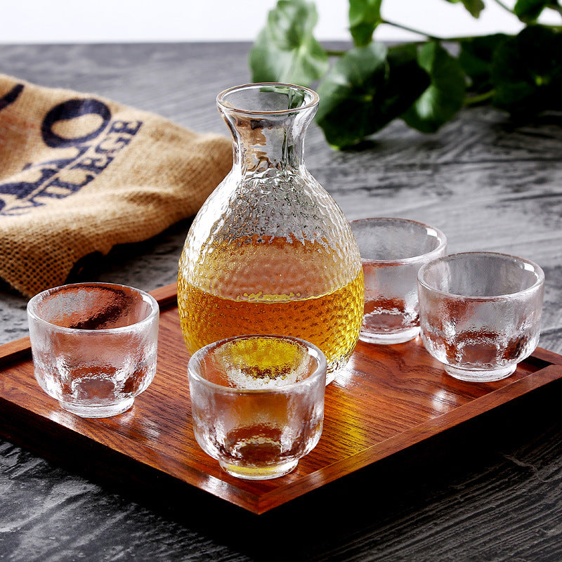 Hammered Crystal Glass Sake Set