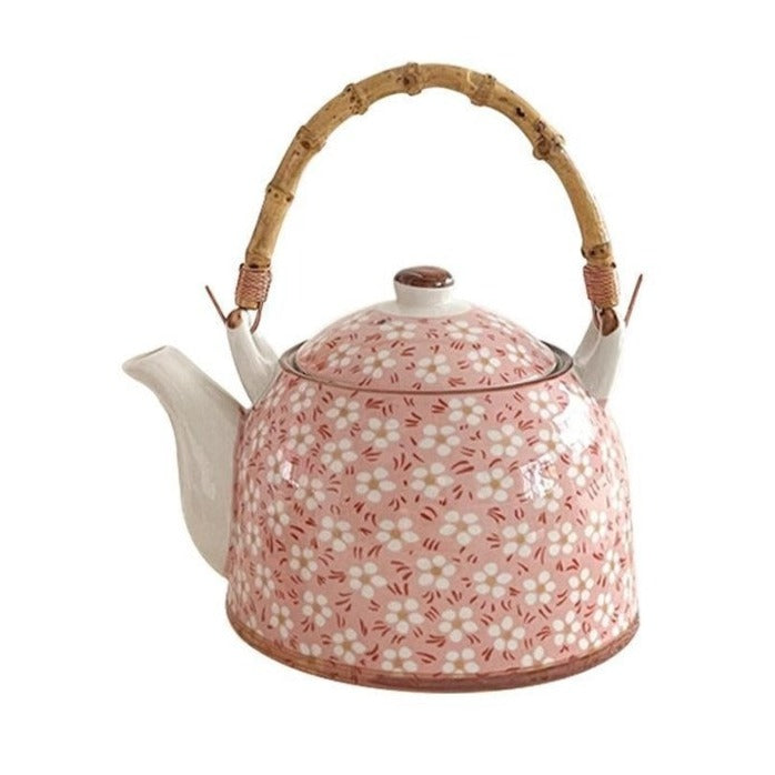 Top Handle Japanese Floral Porcelain Teapot