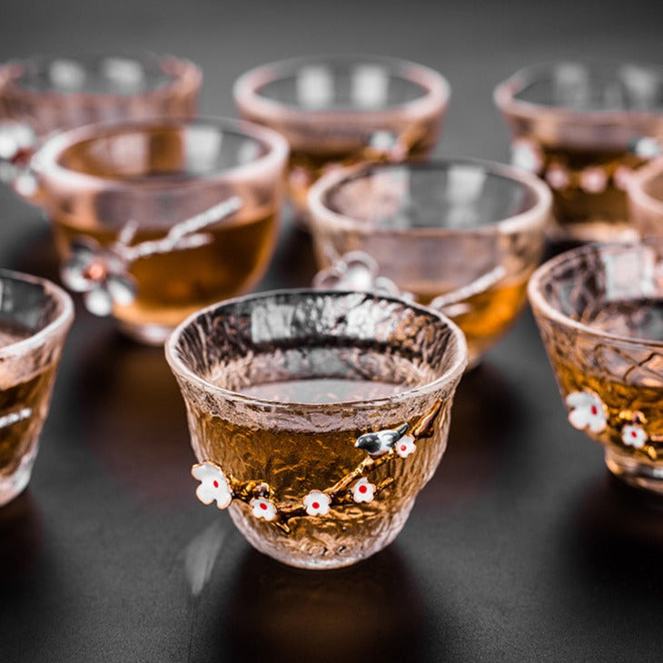 Plum Blossom Glass Cup 60-80ml