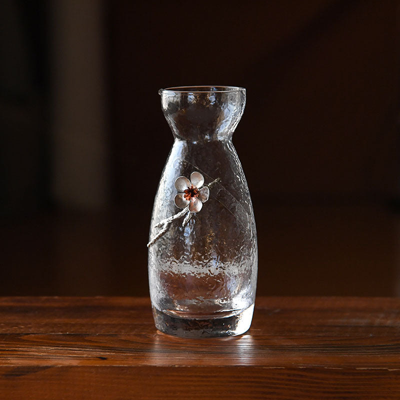 Plum Blossom Glass Sake Set