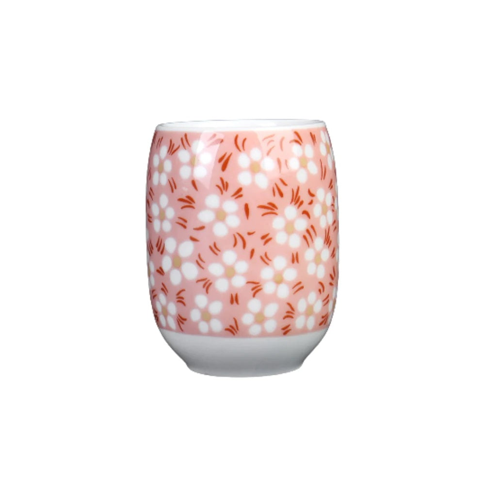 Japanese Floral Yunomi Tea Cup