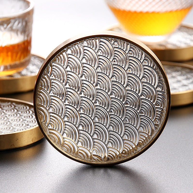 昇華ガラスコースター　70枚 昇華ガラスコースター 70枚 Japanese Wave Glass Coaster | Tea cup