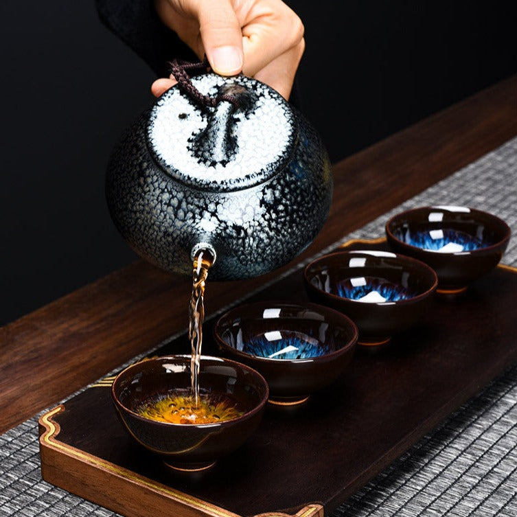 Silver Kiln Change Ceramic Teapot