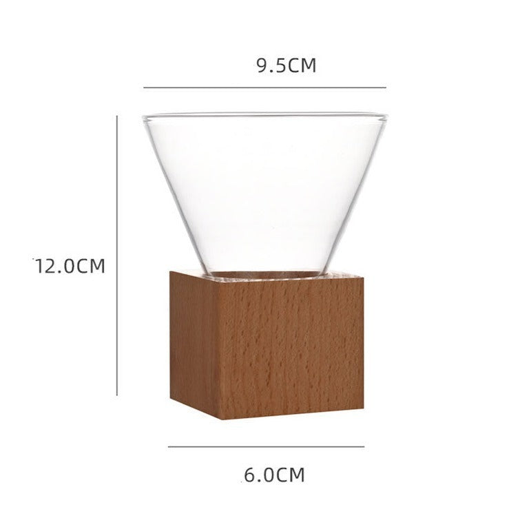 Wooden Base Reverse Pyramid Coffee Cup