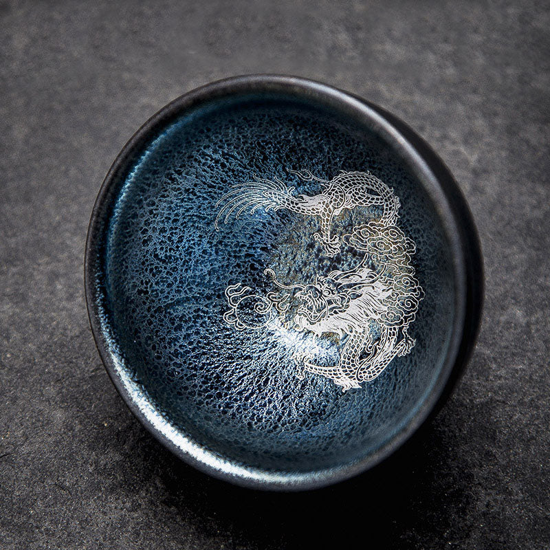 Blue Dragon Kiln Change Kung Fu Cup Sake Oni