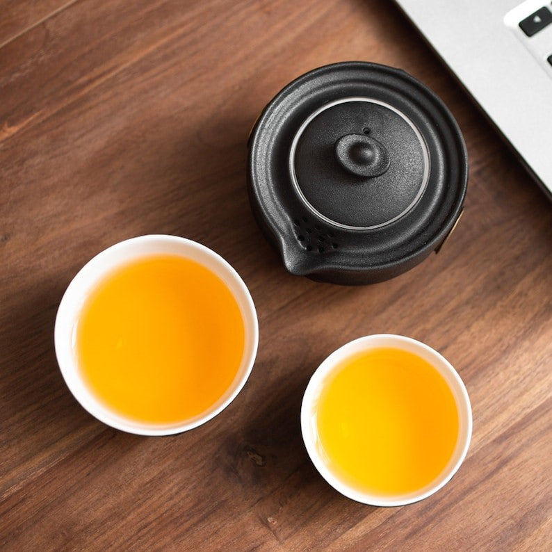 Ceramic Cat Travel Tea Set