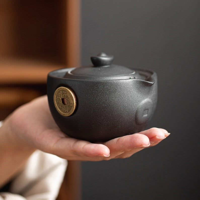 Ceramic Cat Travel Tea Set