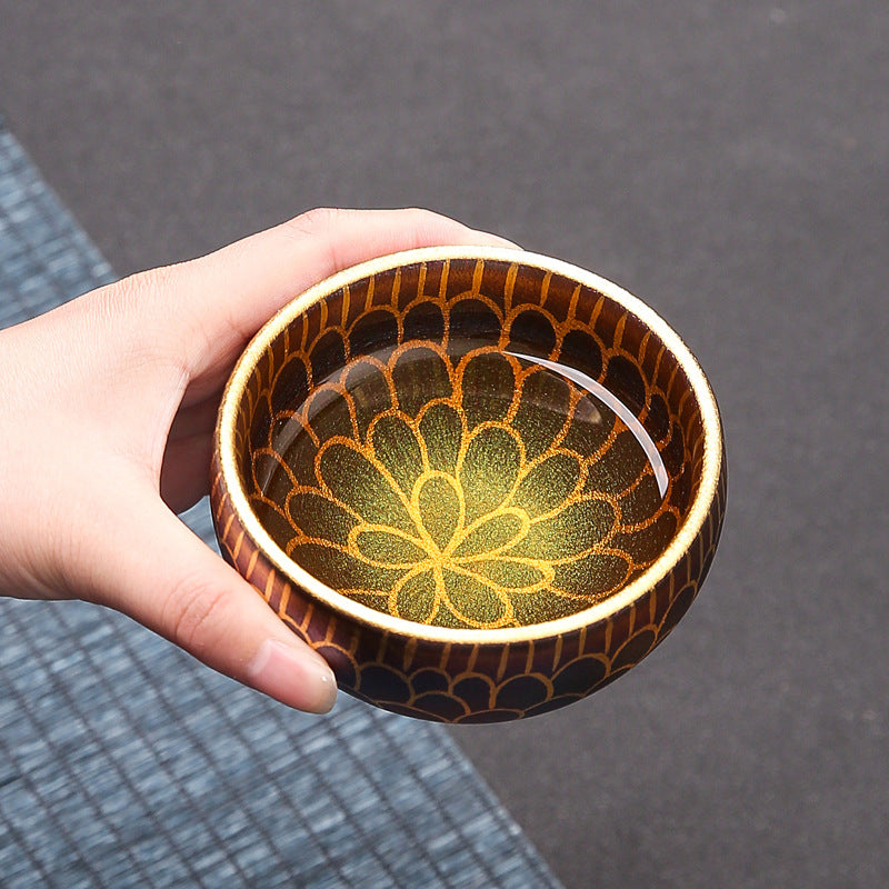 Kiln Change Lotus Ceramic Tea Cup