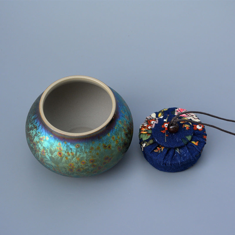 Kiln Change Color-glazed Ceramic Tea Leaves Bottle