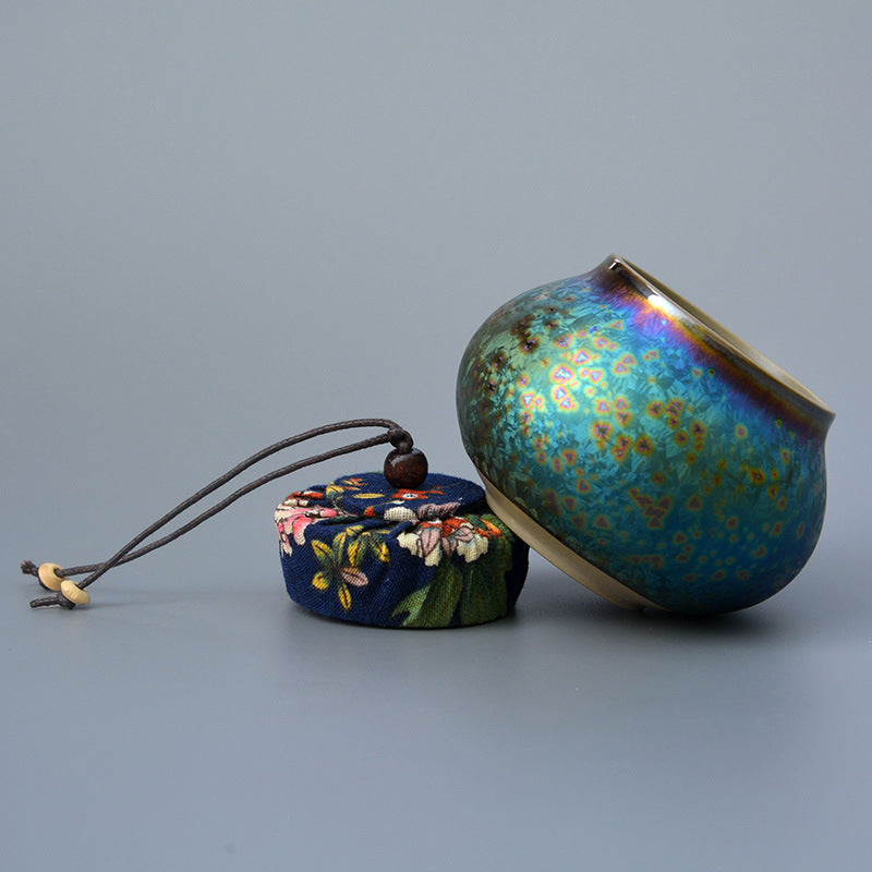 Kiln Change Color-glazed Ceramic Tea Leaves Bottle