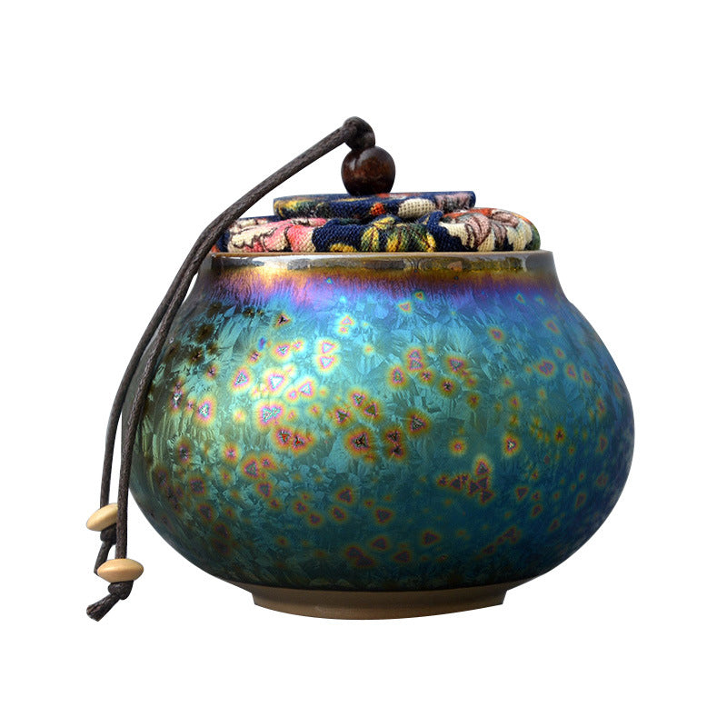 Kiln Change Color-glazed Ceramic Tea Leaves Bottle