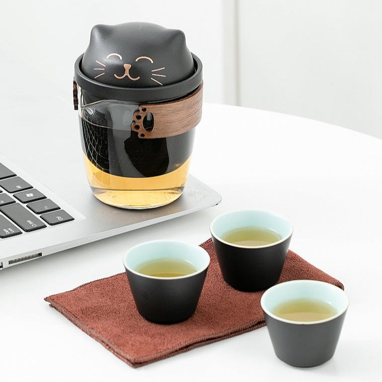 Lucky Cat Travel Tea Set