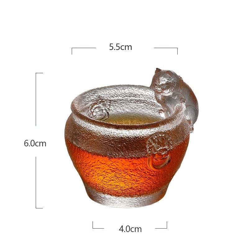 Vintage Glass Cat Tea Cup