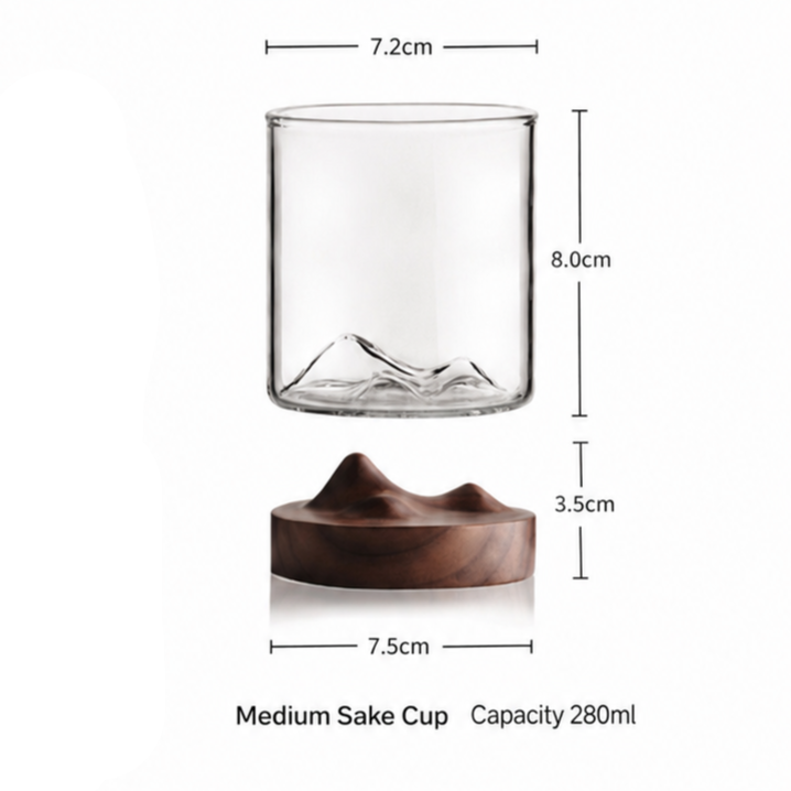 Wooden Mountain Glass Cup 120/280ml