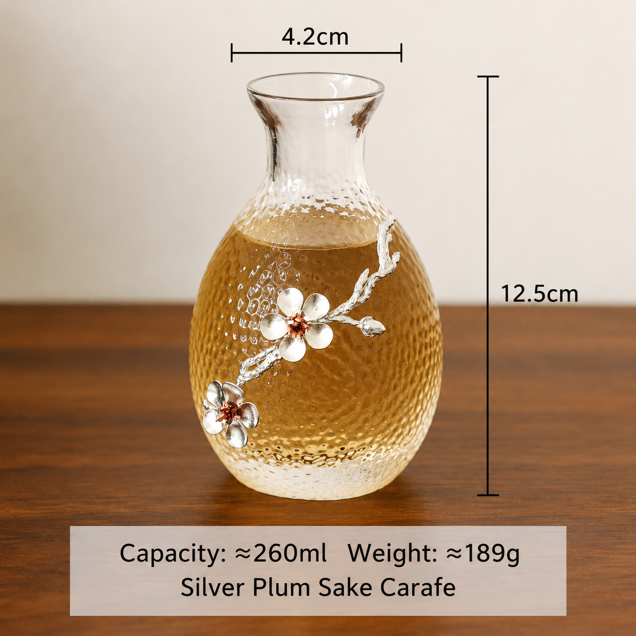 Plum Blossom Glass Sake Set