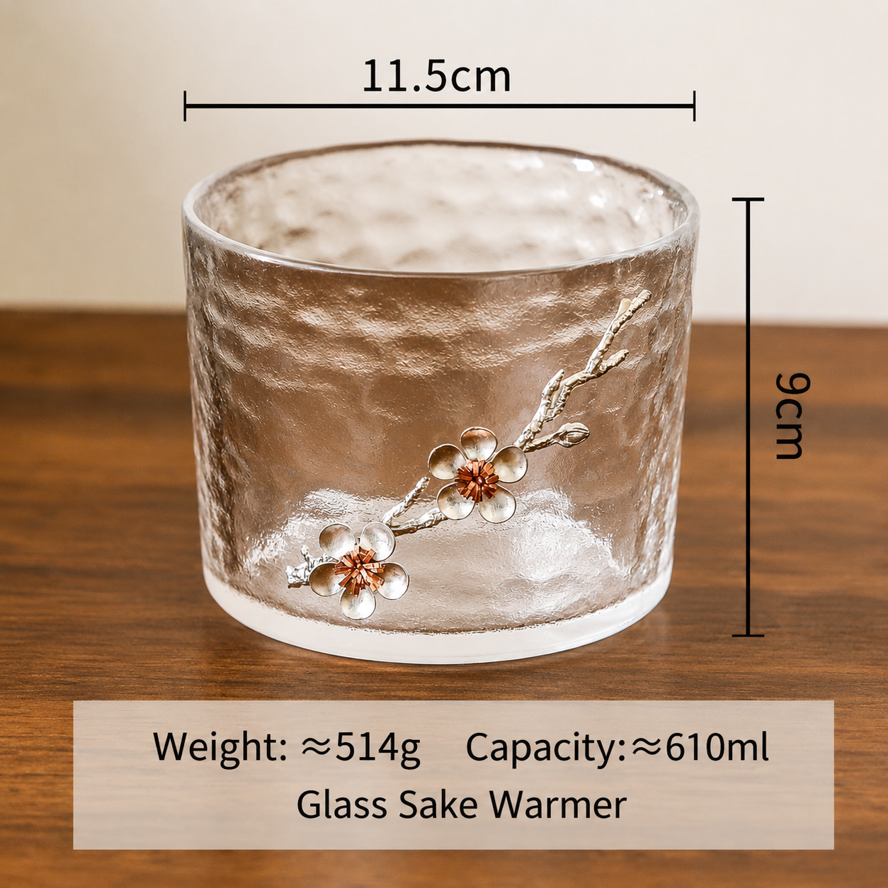 Plum Blossom Glass Sake Set