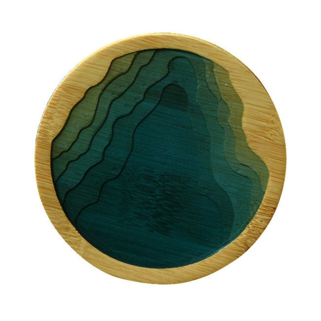 Resin Mountain Bamboo Coasters