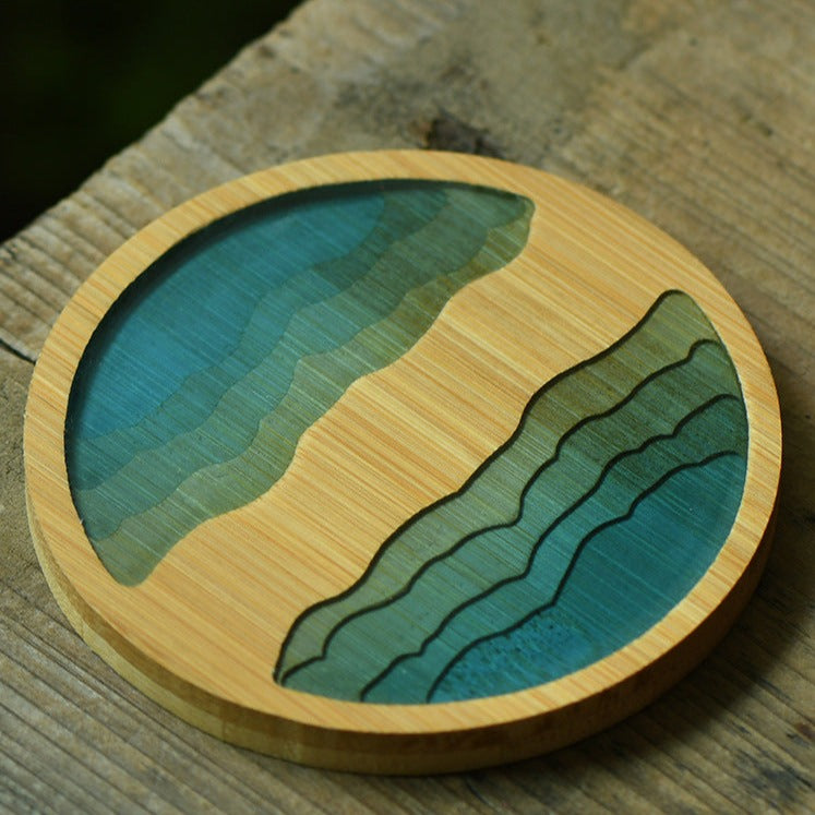 Epoxy wood coaster set of 6