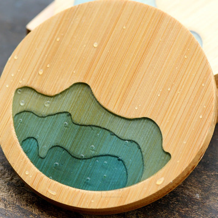 Resin Tide Bamboo Coasters Set of 6