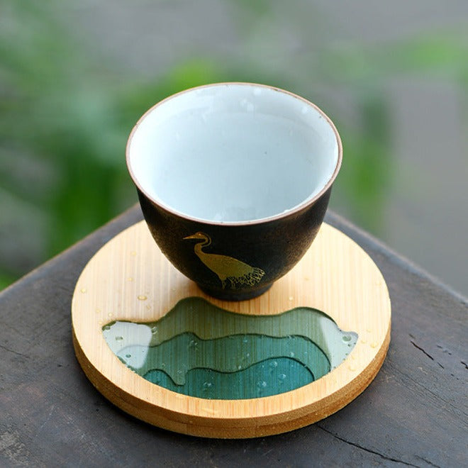 Resin Tide Bamboo Coasters Set of 6