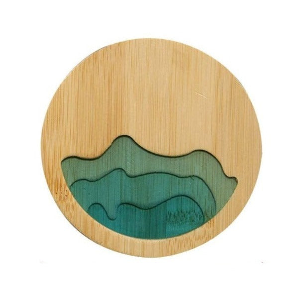 Resin Tide Bamboo Coasters Set of 6