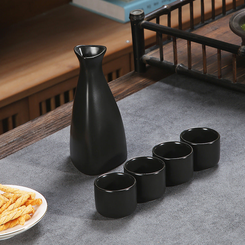 Sake Bottle and Cup Set [Classic Black]