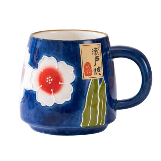 Traditional Japanese Underglaze Coffee Mug [Aoi]