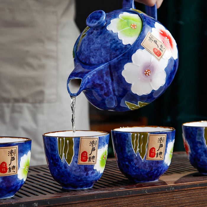 Japanese Underglaze Tea Set [Blue Blossom]