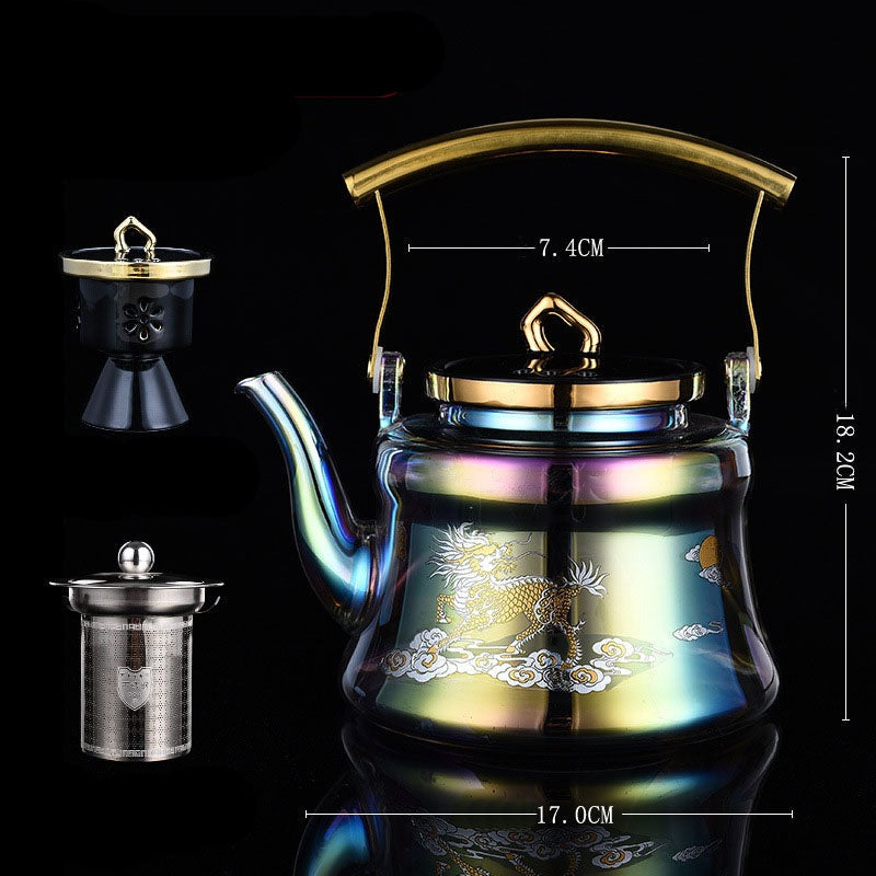 Golden Painting Borosilicate Glass Tea Kettles