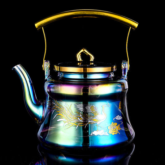 Golden Painting Borosilicate Glass Tea Kettles