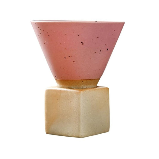 Reverse Pyramid Ceramic Coffee Cup [Sakura Pink]
